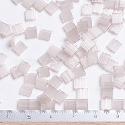 MIYUKIティラビーズ  日本製シードビーズ  2穴  （tl2553)シルク淡いライトライラック  5x5x1.9mm  穴：0.8mm  約590個/50g&nbsp;SEED-X0054-TL2553