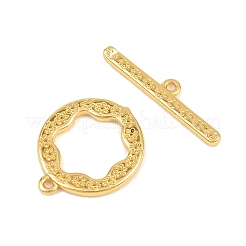 Flat Round Brass Toggle Clasps&nbsp;KK-G548-36