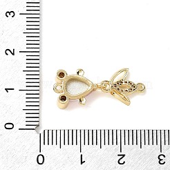 Brass Micro Pave Clear Cubic Zirconia Fish Links Connector Charms&nbsp;KK-K375-26G