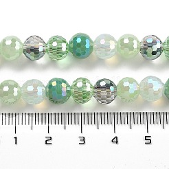 電気メッキガラスビーズ連売り  多面カット  ラウンド  ミックスカラー  8mm  穴：1.4mm  約50~51個/連  14.33''~14.69''（36.4~37.3センチメートル）&nbsp;GLAA-Z006-01C