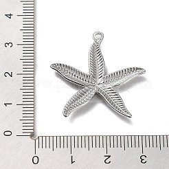 変色しない304ステンレススチールペンダント  ヒトデチャーム  ステンレス鋼色  29x27.5x2.5mm  穴：1.5mm&nbsp;STAS-M323-32P