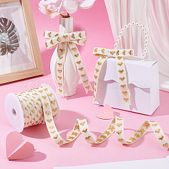 25 Yards Heart Pattern Cotton Ribbons&nbsp;SRIB-BC0001-48B