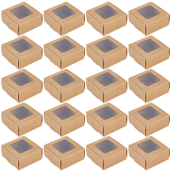 厚紙製の郵便受け  ポリ塩化ビニールの窓を使って  正方形  バリーウッド  6.5x6.5x3cm&nbsp;CON-CN0001-50B