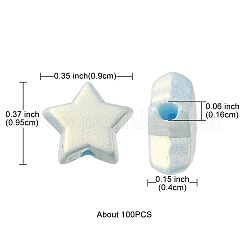 スプレー塗装されたつや消し不透明アクリルビーズ  スター  ミックスカラー  9x9.5x4mm  穴：1.8mm&nbsp;ACRP-YW0001-07