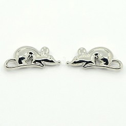 合金の動物、マウス、ラットチャームペンダント  ミックスカラー  18x8x3mm  穴：3x1mm&nbsp;X-PALLOY-M031-08