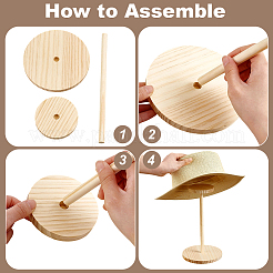 Wood Hat Display Stands&nbsp;ODIS-WH0078-33A