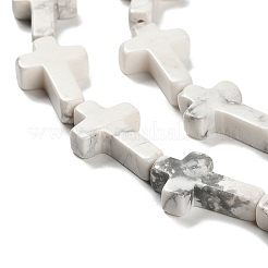 天然石ハウライトビーズ連売り  クロス  14.5x11x4.5mm  穴：0.8mm  約27個/連  15.35''（39センチメートル）&nbsp;LS-G-I337-A07-02