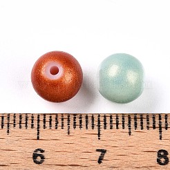 ベーキングペイント、ガラス、パールビーズ  ラウンド  パールカラーのスタイル  ミックスカラー  8~9mm  穴：1.4~1.8mm  約28個/20g&nbsp;X1-DGLA-S115-8mm-MK