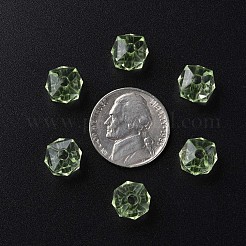 透明なアクリルビーズ  多面カット  正方形  薄緑  8.5x9.5x9.5mm  穴：2.5mm  約1070個/500g&nbsp;MACR-S373-51B-B10