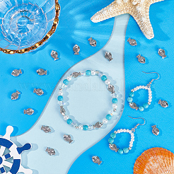 チベット風亜鉛合金魚ビーズ100個  アンティークシルバー  12x8x4mm  穴：1mm&nbsp;TIBEB-SC0001-35
