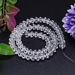 ファセットコーンK9ガラス  模造オーストリアクリスタルビーズ連売り  グレードAAA  透明  10x8mm  穴：0.9~1mm  約50個/連  15.7インチ&nbsp;G-M187-10mm-01A