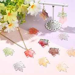 90Pcs 9 Colors Baking Paint Transparent Glass Pendants&nbsp;DGLA-CJ0001-05