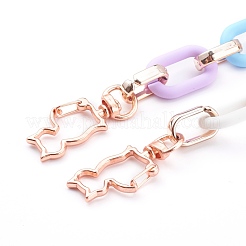Spray Painted Acrylic and CCB Plastic Link Chains Bag Handles&nbsp;AJEW-BA00072