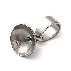 304 Stainless Steel Cup Pearl Peg Bails Pin Pendants&nbsp;STAS-D013-03E-P