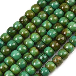 天然マグネサイトビーズ連売り  染め＆加熱  バレル  シーグリーン  7x5.5~6mm  穴：1mm  約69個/連  15.87''（40.3センチメートル）&nbsp;G-Z143-A01-01