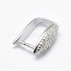 Anti-Tarnish Rhodium Plated 925 Sterling Silver Micro Pave Cubic Zirconia Pendant Bails&nbsp;X-STER-P034-21P