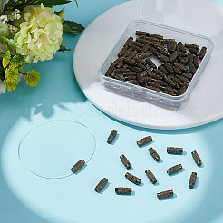 真鍮製ネジ留め具100個  コラム  アンティークブロンズ  12x4mm  穴：1mm&nbsp;KK-GO0002-06AB