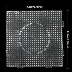 5x5mmDIYアイロンビーズに使用正方形ABCプラスチックペグボード  透明  146x146x7mm&nbsp;DIY-YW0008-16