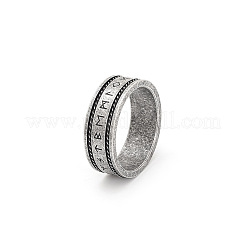 Viking Runes Pattern 304 Stainless Steel Finger Rings&nbsp;WG94B6D-01