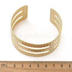 イオンプレーティング（IP）304ステンレススチール製女性用カフバングル  18KGP本金メッキ  1-3/4インチ（4.5cm）  内径：2-1/2インチ（6.2cm）&nbsp;BJEW-M045-01G
