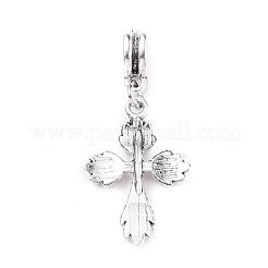 Mixed Tibetan Style Alloy  Cross European Dangle Charms&nbsp;PALLOY-JF00055