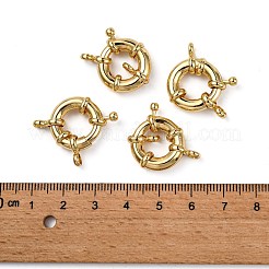 ラックメッキ真鍮製引き輪  18KGP本金メッキ  17x6mm  穴：3mm&nbsp;X-KK-D399-A-G-NF