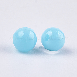 不透明なプラスチックビーズ  ラウンド  ライトブルー  6x5.5mm  穴：1.8mm  約4790個/500g&nbsp;KY-T005-6mm-613