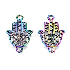 合金ペンダント  カドミウムフリー＆ニッケルフリー＆鉛フリー  ハムサ手/ファティマの手/ミリアムの手  虹色  23.5x14.5x1mm  穴：1.8mm&nbsp;PALLOY-N163-015-NR