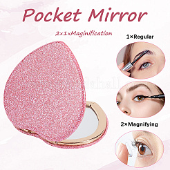 1Pc ABS & Glass Mirror Portable Makeup Folding Mirror&nbsp;AJEW-SP0001-60A