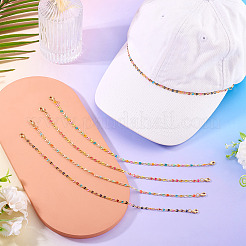 4Pcs 4 Colors Brass Enamel Curb Chain Bracelet Making&nbsp;AJEW-TAC00047