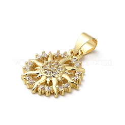 Brass Micro Pave Cubic Zirconia Pendants&nbsp;KK-C112-01G
