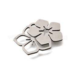 ステンレスペンダント201個  レーザー切断  花のチャーム  ステンレス鋼色  18x24x1mm  穴：3x1mm&nbsp;STAS-S176-22P