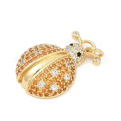 Brass Micro Pave Cubic Zirconia Pendants&nbsp;KK-U062-45G