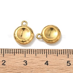 304ステンレススチールチャーム  フラットラウンド  18KGP本金メッキ  12x9.5x3mm  穴：1.4mm&nbsp;STAS-I367-03G