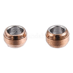 304ステンレススチールクリンプビーズ  ローズゴールド  1.5x0.8mm  穴：0.8mm&nbsp;STAS-R065-80RG