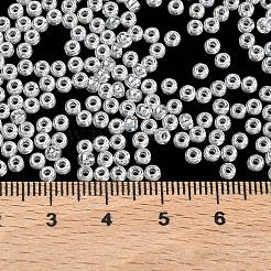 MIYUKIラウンドロカイユビーズ  日本製シードビーズ  8/0  （rr160)クリスタル光沢  3mm  穴：1mm  約19000~20500個/ポンド&nbsp;SEED-G008-RR0160