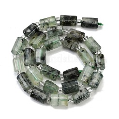 天然石プレナイトビーズ連売り  多面カット  コラム  シードビーズで  12x8mm  穴：1.2mm  約26個/連  15.35''（39センチメートル）&nbsp;G-G162-D09-01