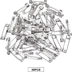 304 ステンレス ピン ブローチ バック バー 金具  ステンレス鋼色  19x5x5mm  ピン：0.8mm  50個/箱&nbsp;STAS-UN0009-18P