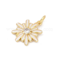 Brass Pave Cubic Zirconia with Enamel Pendants&nbsp;KK-U062-38G-03