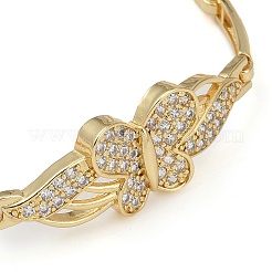Rack Plating Brass Micro Pave Clear Cubic Zirconia Link Chain Bracelets&nbsp;BJEW-Z069-02G-01