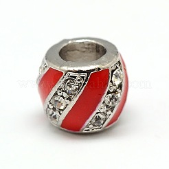 Platinum Plated Alloy Enamel Rhinestone European Beads&nbsp;MPDL-A023-A