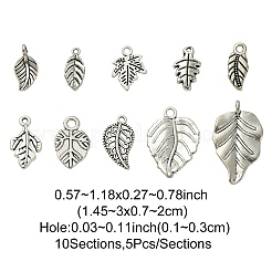 50Pcs 10 Styles Tibetan Style Alloy Pendants&nbsp;TIBE-YW0001-49