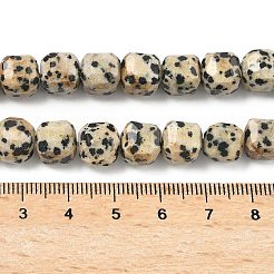 天然石ダルメシアンジャスパービーズ連売り  ファセットテーブルカットキューブ  8.5~9.8x8.5~9.8x8.5~9.8mm  穴：0.8~1.2mm  約45~46個/連  14.96~15.47インチ（38~39.3cm）&nbsp;G-C267-A14