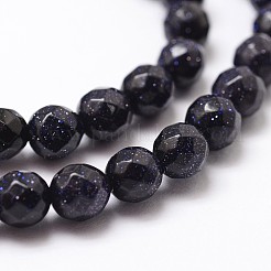 Synthetic Blue Goldstone Beads Strands&nbsp;X-G-D840-14-4mm