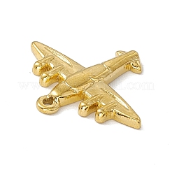 PVD真空メッキ304ステンレスペンダント  飛行機チャーム  ゴールドカラー  21x25x3mm  穴：1.4mm&nbsp;STAS-G278-29G