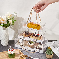 18 Sets 3 Styles Portable Transparent Plastic Swiss Cake Roll Sandwich Holder Box&nbsp;CON-NB0002-13