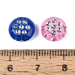 プラスチック製のフラットラウンドいビーズ  シルバーライン入り  ミックスカラー  10x4.5~5mm  穴：1.4~1.5mm  約2083個/500g&nbsp;KY-Q002-10