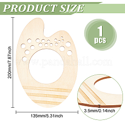 木製ペイントブラシホルダー1個  パレット  トウモロコシの穂の黄色  200x135x3.5mm&nbsp;WOOD-BC0001-28