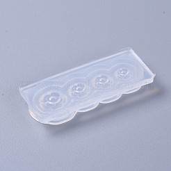 食品グレードのシリコンモールド  レジン型  UVレジン用  エポキシ樹脂ジュエリー作り  花  ホワイト  60x25x8mm  花：8mm  10mmと13mm&nbsp;DIY-L026-048