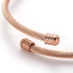 304 Stainless Steel Torque Bangle Sets&nbsp;BJEW-L642-12
